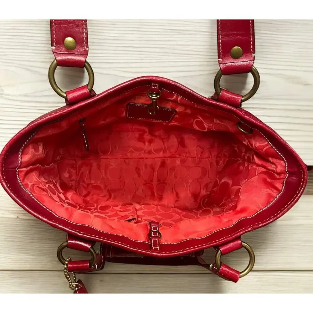 Vintage Coach 113 Legacy Straw Tote Bag & Wristlet
